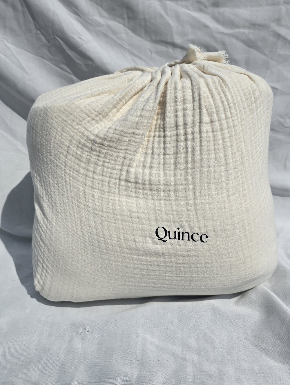 Quince FULL / QUEEN Organic Cotton Gauze Airy Duvet Cover Set & 2 Shams Undyed